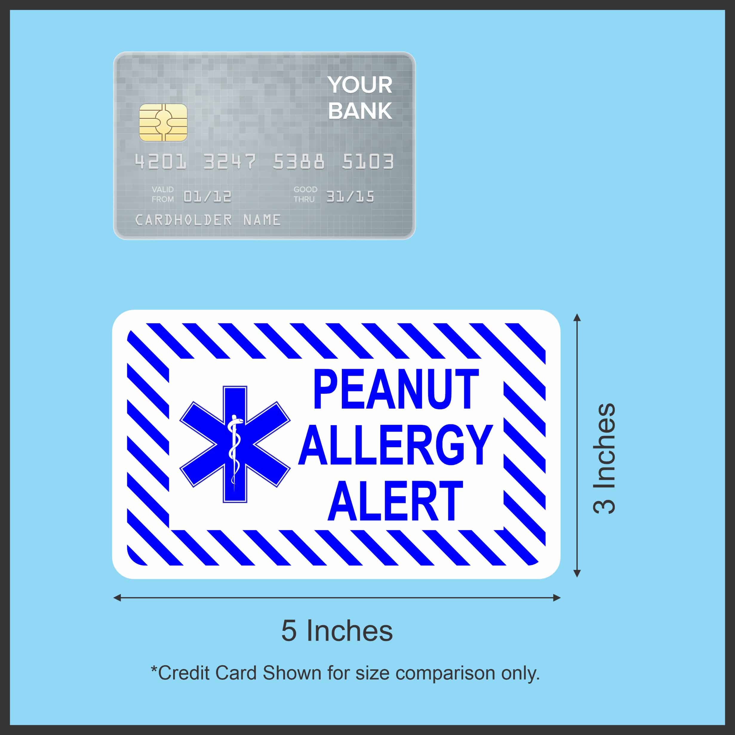 StickerTalk Peanut Allergy Alert Sticker, 5 inches by 3 inches