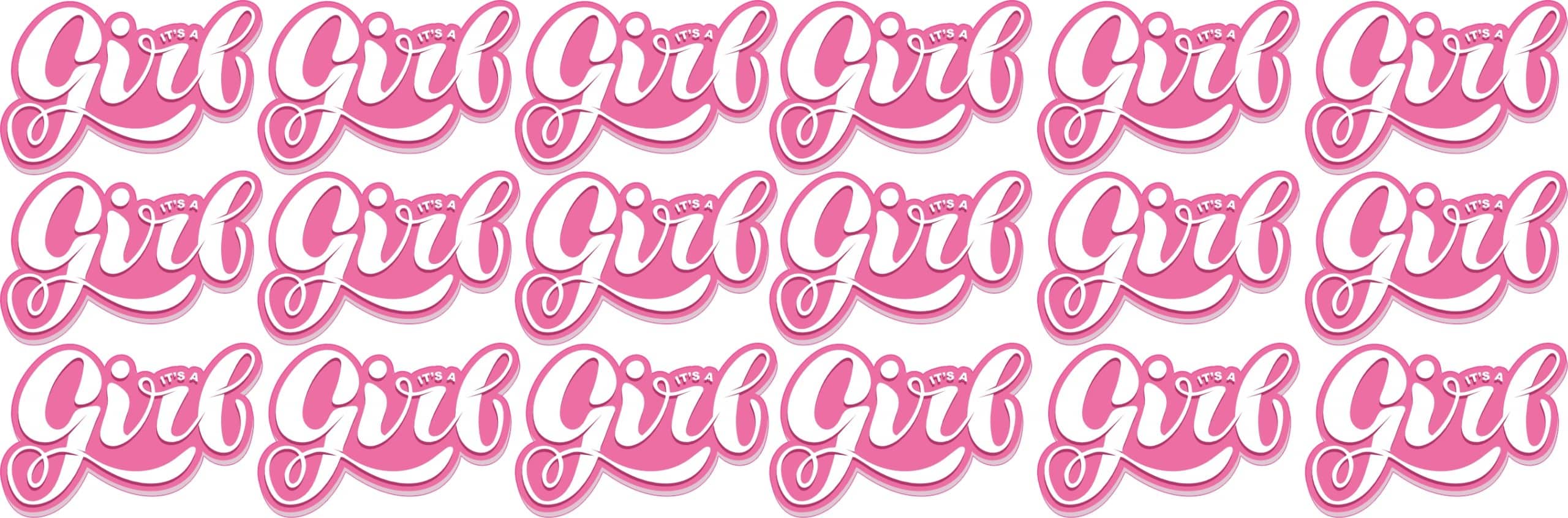 StickerTalk It's a Girl Sticker, 1.5 inches by 1 inches