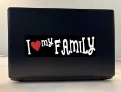 StickerTalk I Love My Family Sticker, 10 inches by 3 inches