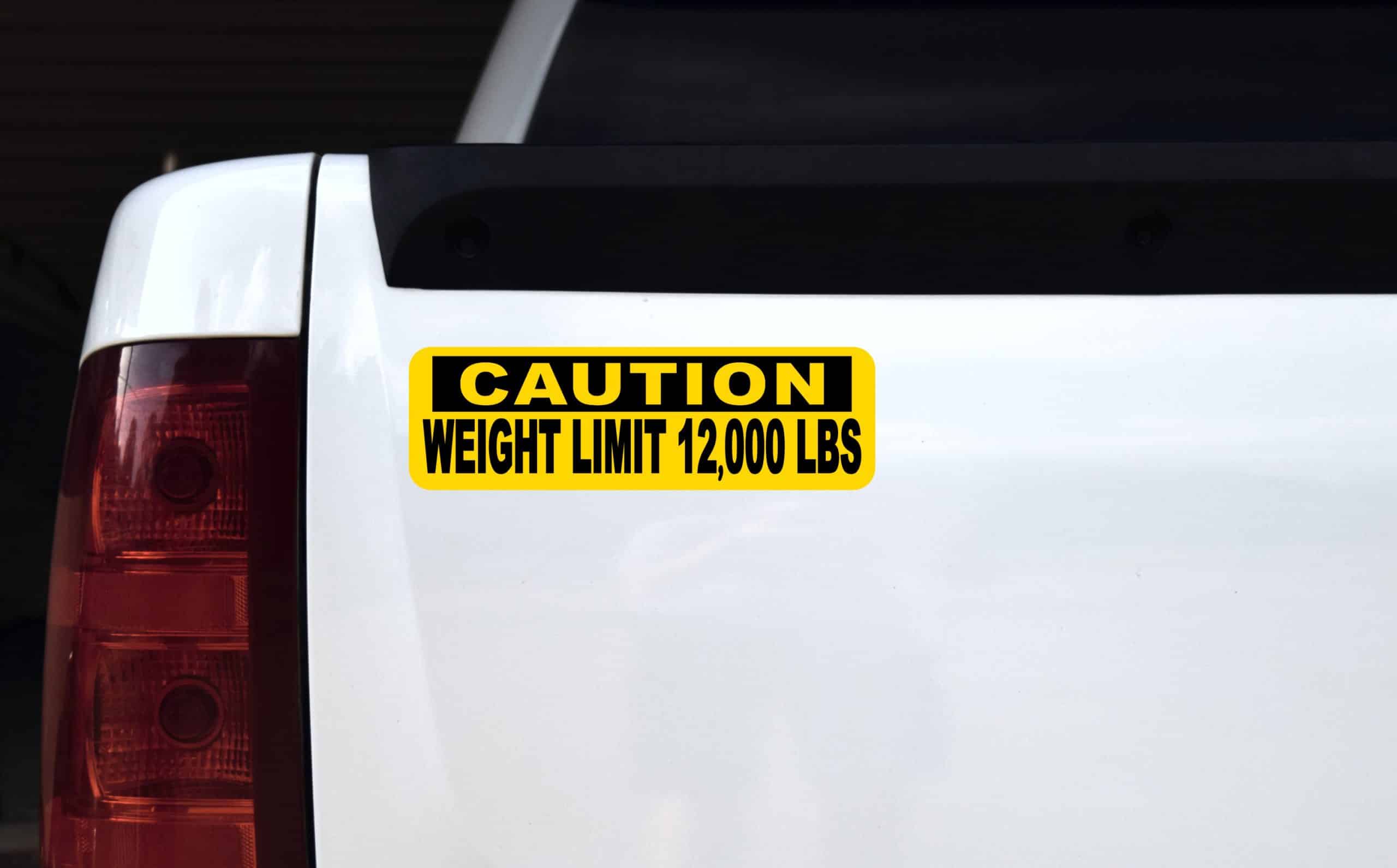 StickerTalk Caution Weight Limit 12000 lbs Sticker, 10 Inches by 3 Inches