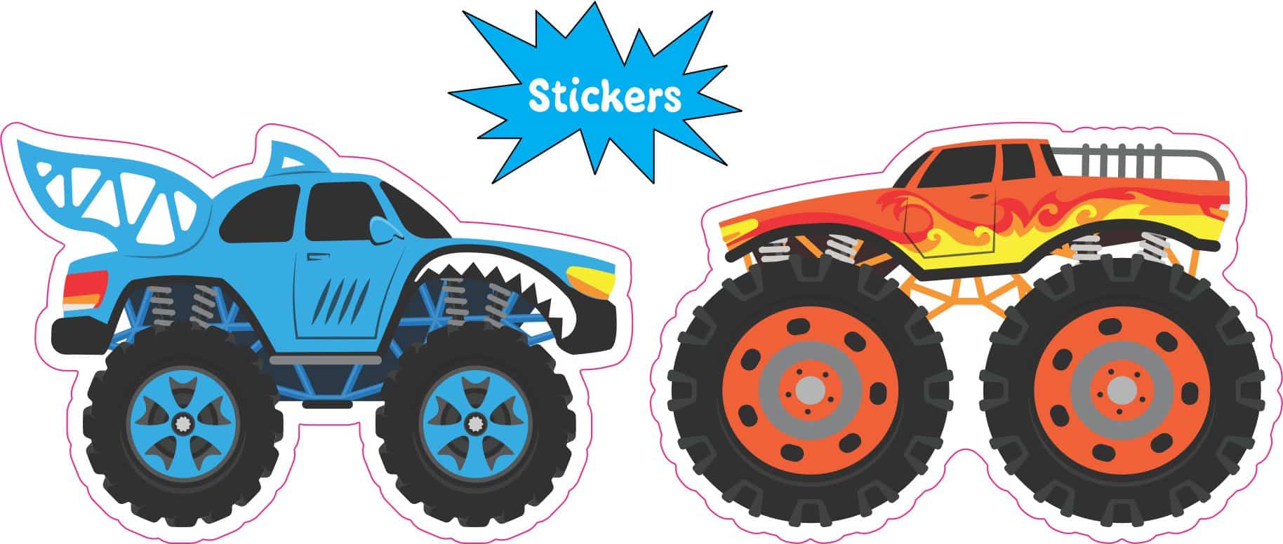 StickerTalk Monster Truck Stickers, 3 inches by 2 inches