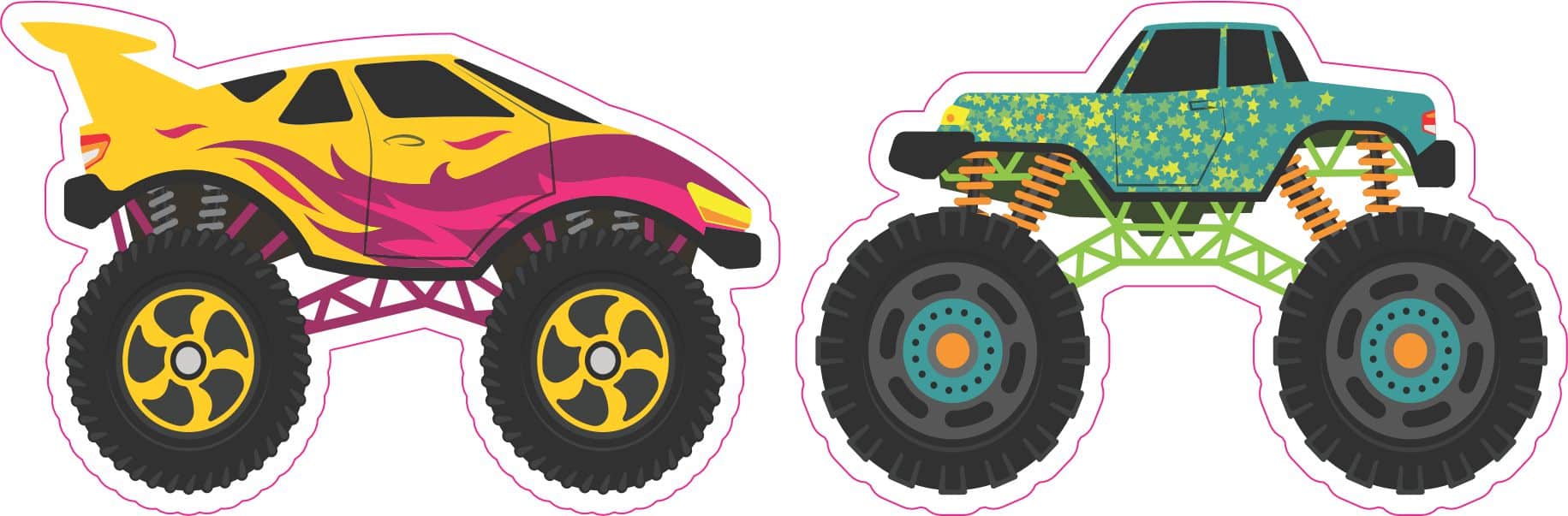 StickerTalk Monster Truck Stickers, 3 inches by 2 inches