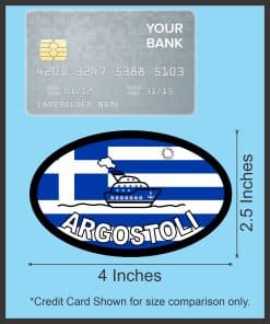 StickerTalk Argostoli Greece Cruise Ship Sticker, 4 inches by 2.5 inches