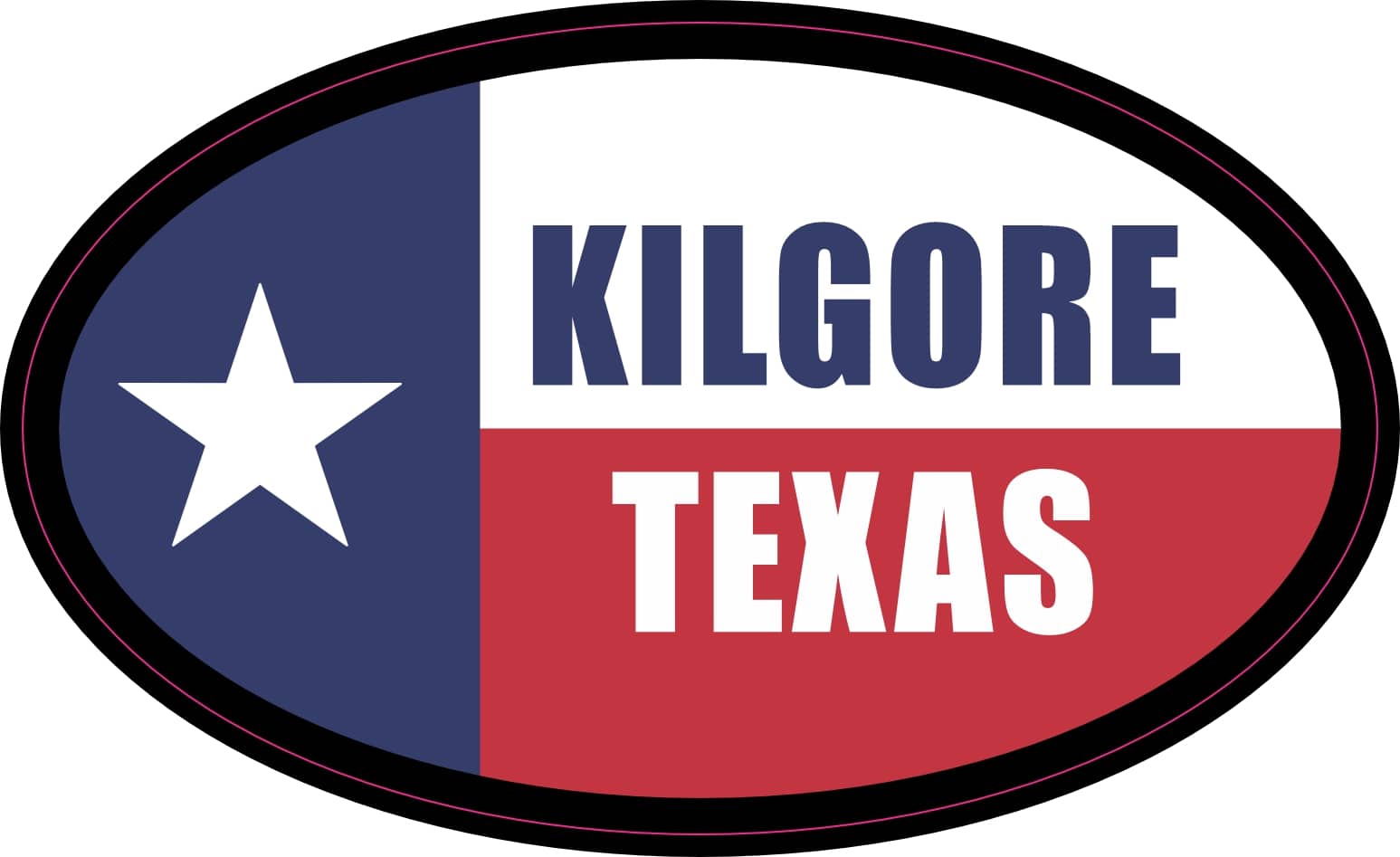 StickerTalk Kilgore Texas Sticker, 5 inches by 3 inches