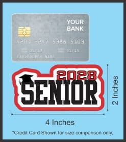StickerTalk 2028 Senior Graduation Sticker, 4 inches by 2 inches