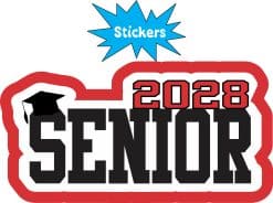 StickerTalk 2028 Senior Graduation Sticker, 4 inches by 2 inches