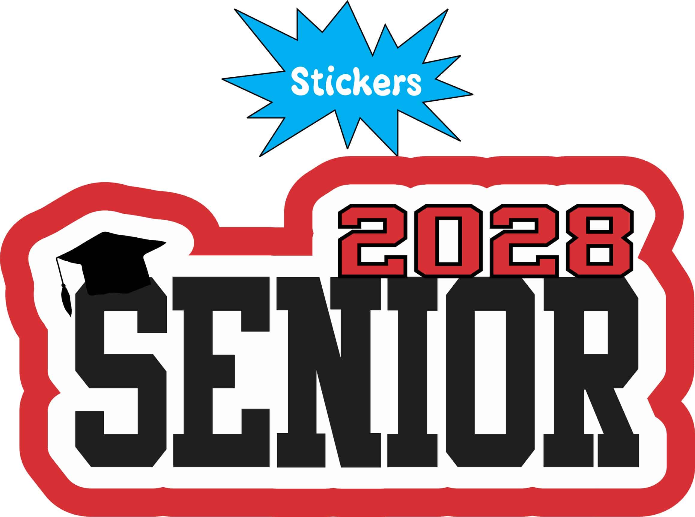 StickerTalk 2028 Senior Graduation Sticker, 4 inches by 2 inches