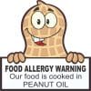 StickerTalk Food Allergy Warning Peanut Oil Sticker, 5 inches by 5 inches