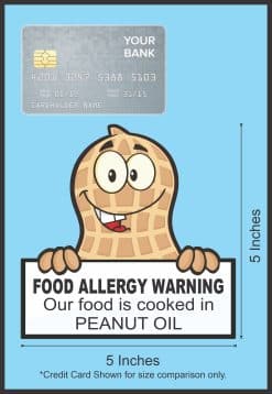 StickerTalk Food Allergy Warning Peanut Oil Sticker, 5 inches by 5 inches