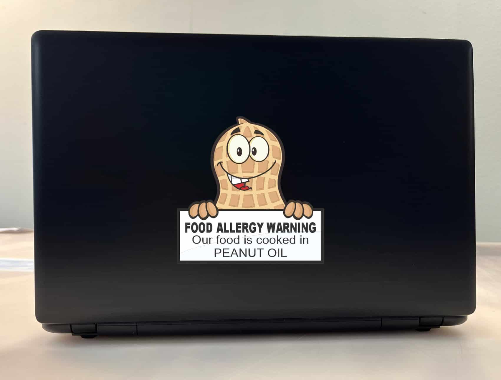 StickerTalk Food Allergy Warning Peanut Oil Sticker, 5 inches by 5 inches