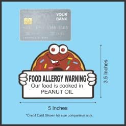 StickerTalk Food Allergy Warning Peanut Oil Sticker, 5 inches by 3.5 inches