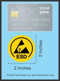 StickerTalk ESD Warning Sticker, 2 inches by 2 inches