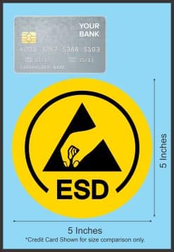 StickerTalk ESD Warning Sticker, 5 inches by 5 inches