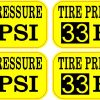 StickerTalk 33 PSI Tire Pressure Sticker, 2 inches by 1 inches