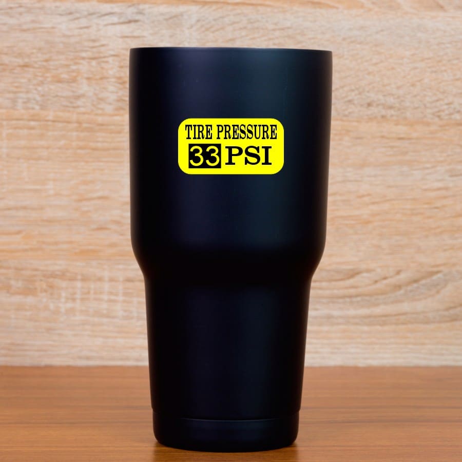StickerTalk 33 PSI Tire Pressure Sticker, 2 inches by 1 inches
