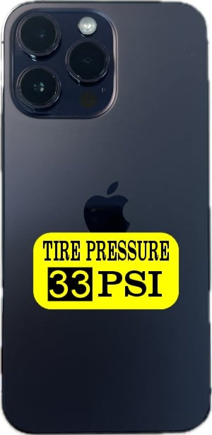 StickerTalk 33 PSI Tire Pressure Sticker, 2 inches by 1 inches