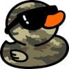 StickerTalk Camo Rubber Duck Sticker, 4 inches by 4 inches
