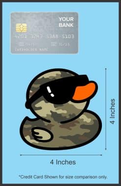 StickerTalk Camo Rubber Duck Sticker, 4 inches by 4 inches