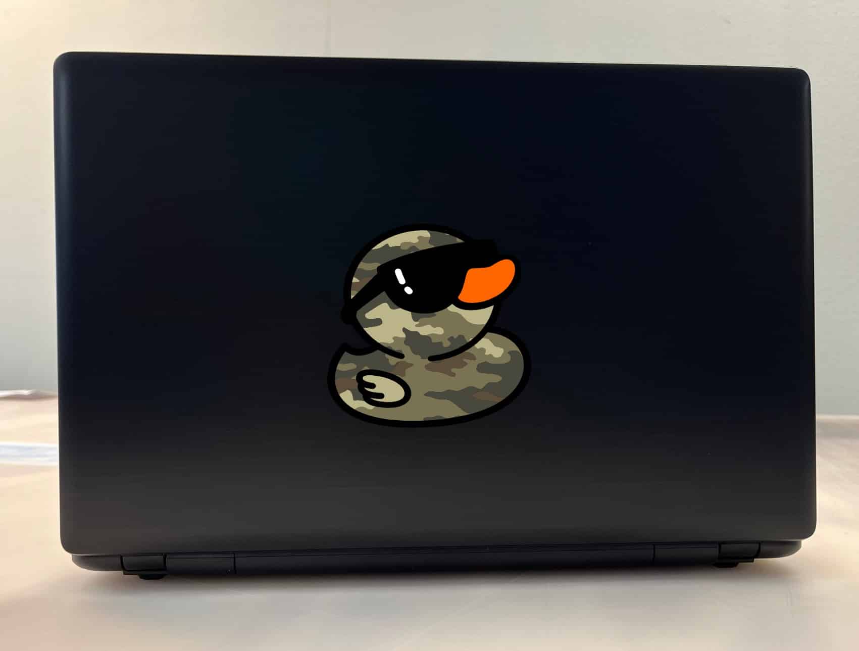 StickerTalk Camo Rubber Duck Sticker, 4 inches by 4 inches