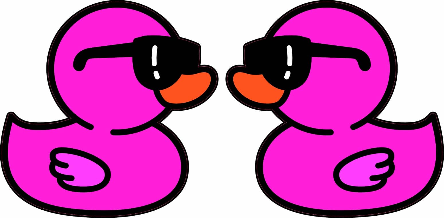 StickerTalk Cool Sunglasses Duck Pair Stickers, 2.5x2.5in