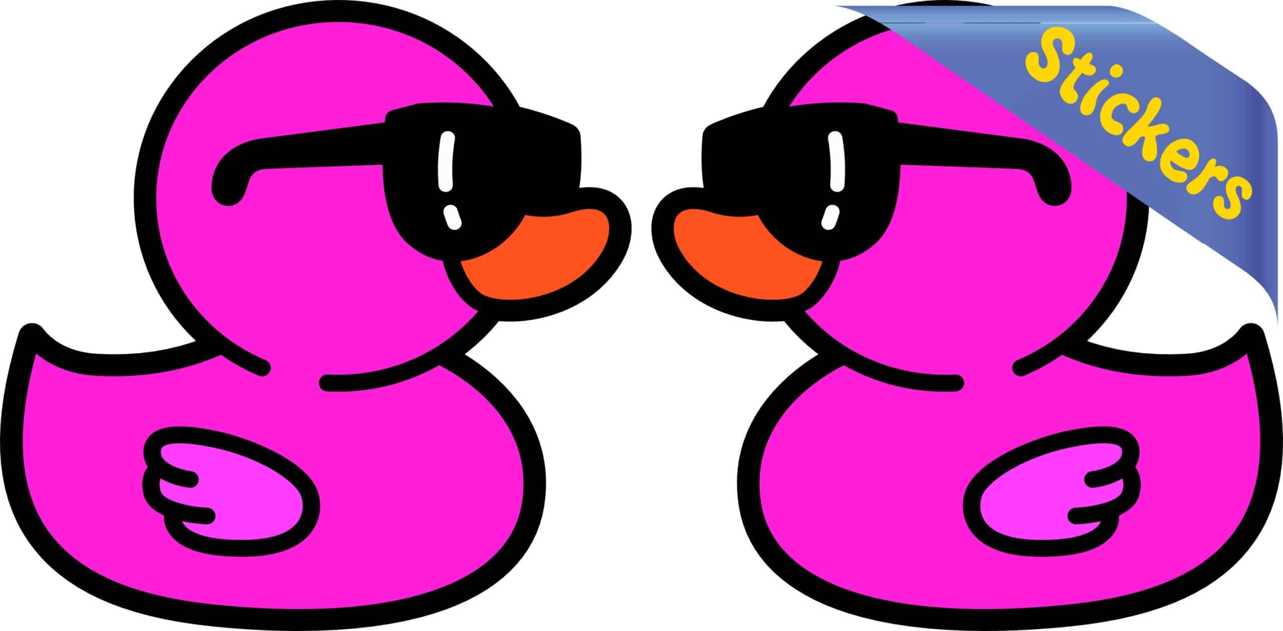 StickerTalk Cool Sunglasses Duck Pair Stickers, 2.5x2.5in