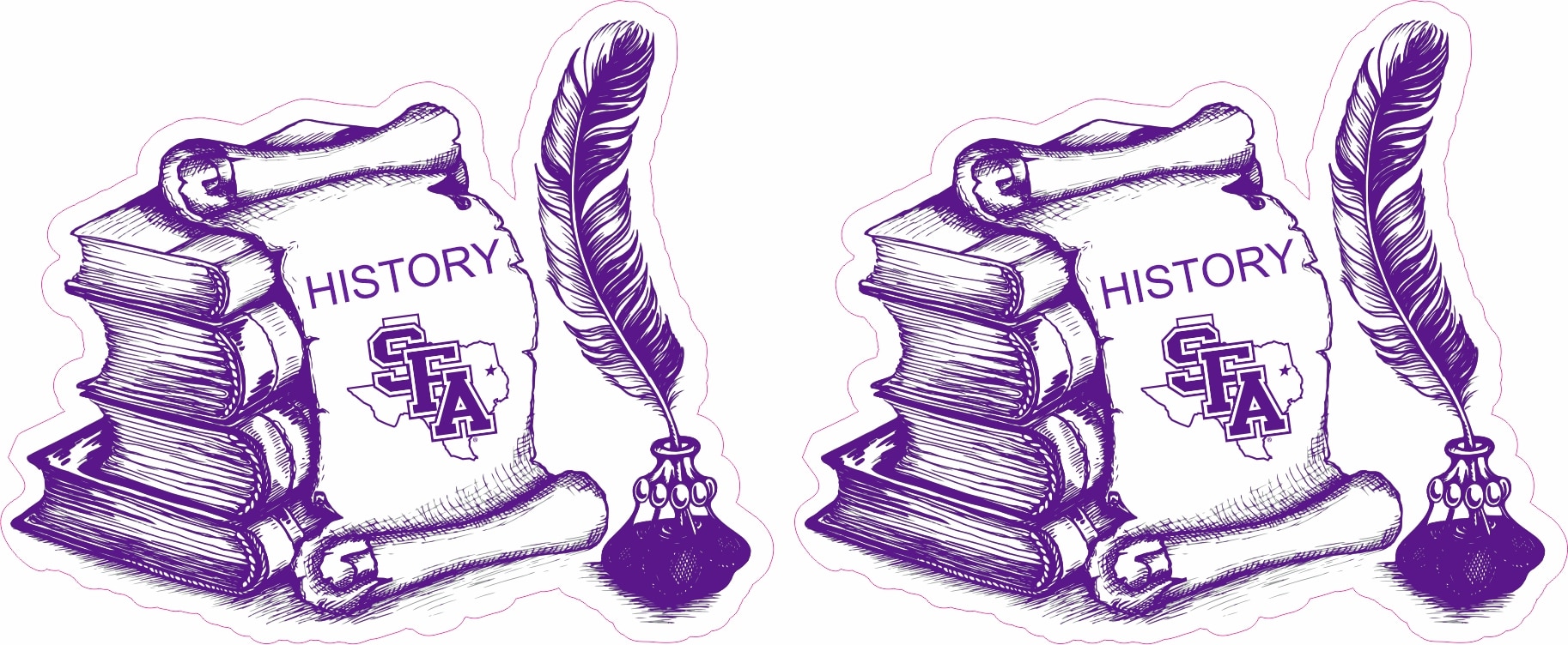 StickerTalk Officially Licensed SFA History Sticker, 3 inches by 2.5 inches