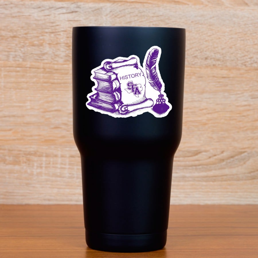StickerTalk Officially Licensed SFA History Sticker, 3 inches by 2.5 inches