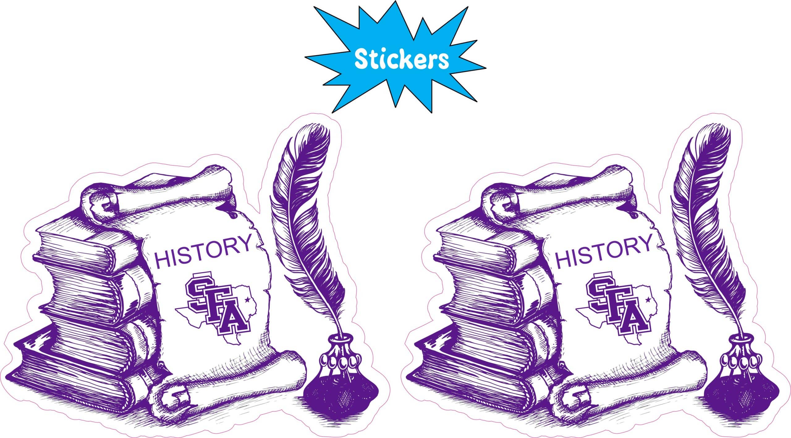 StickerTalk Officially Licensed SFA History Sticker, 3 inches by 2.5 inches