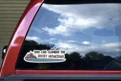 StickerTalk This Car Climbed the Rocky Mountains Sticker, 10 inches by 3 inches