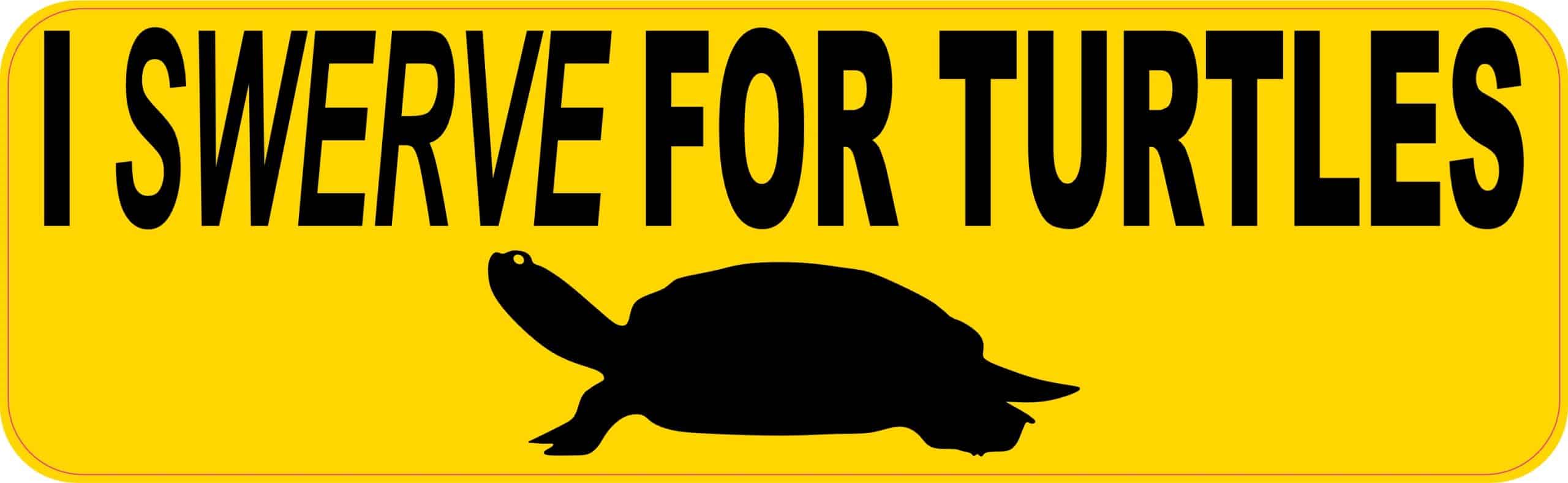 StickerTalk I Swerve for Turtles Magnet, 10 Inches by 3 Inches