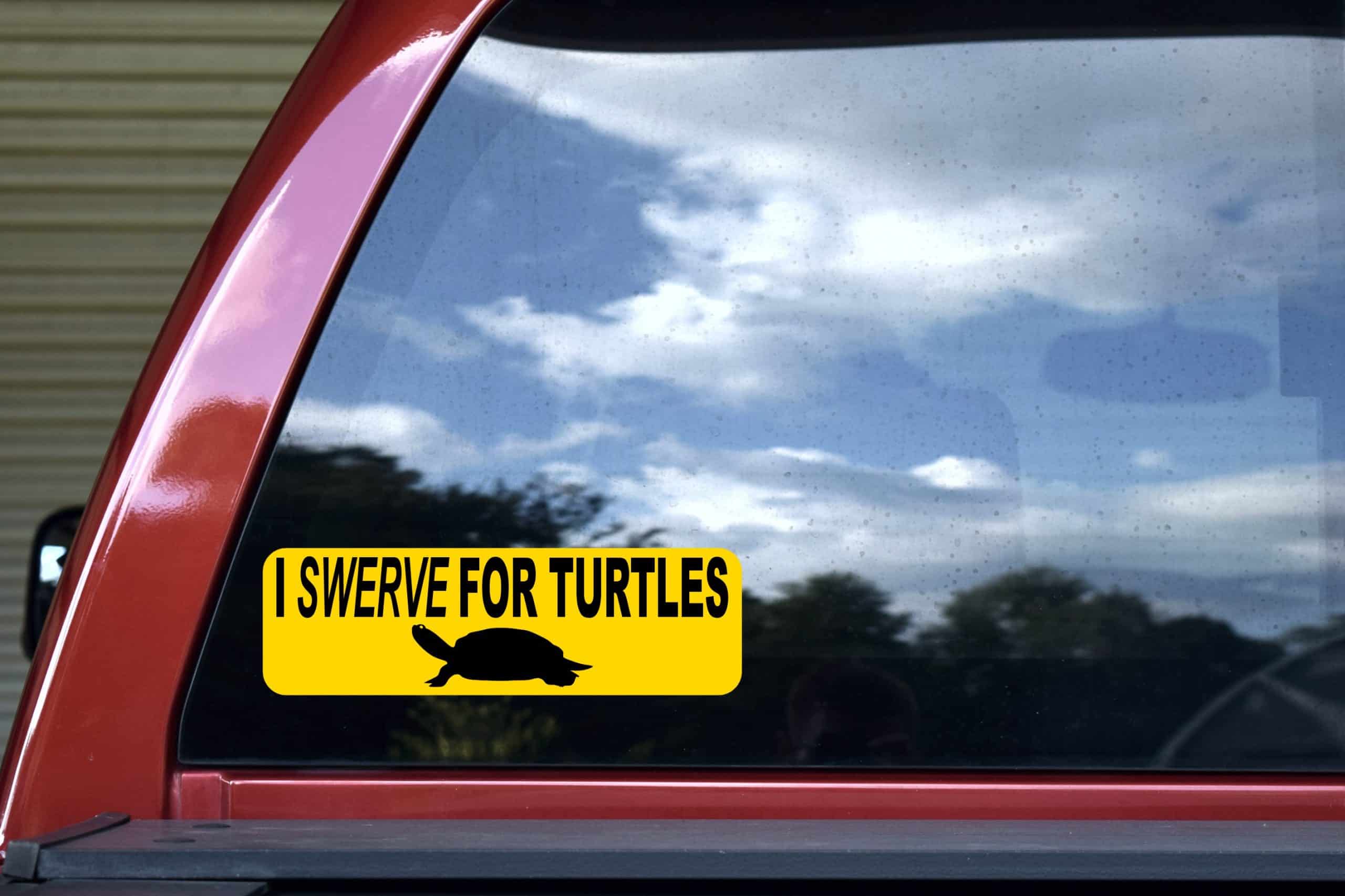 StickerTalk I Swerve for Turtles Sticker, 10 Inches by 3 Inches