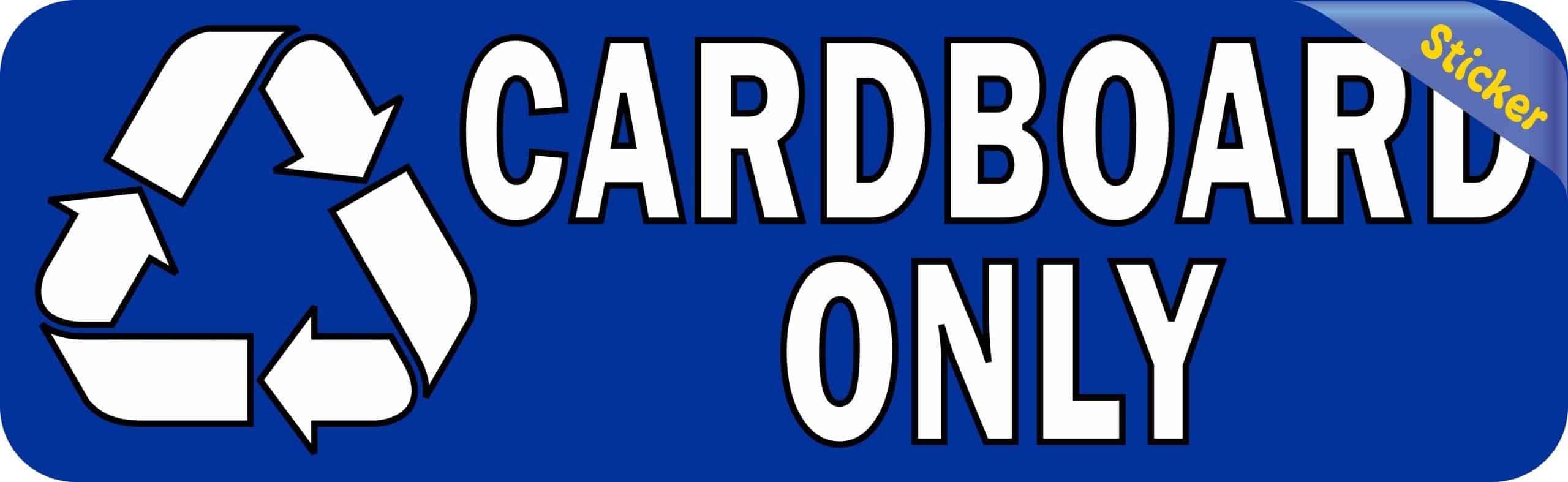 StickerTalk Cardboard Only Recycling Sticker, 10 inches by 3 inches
