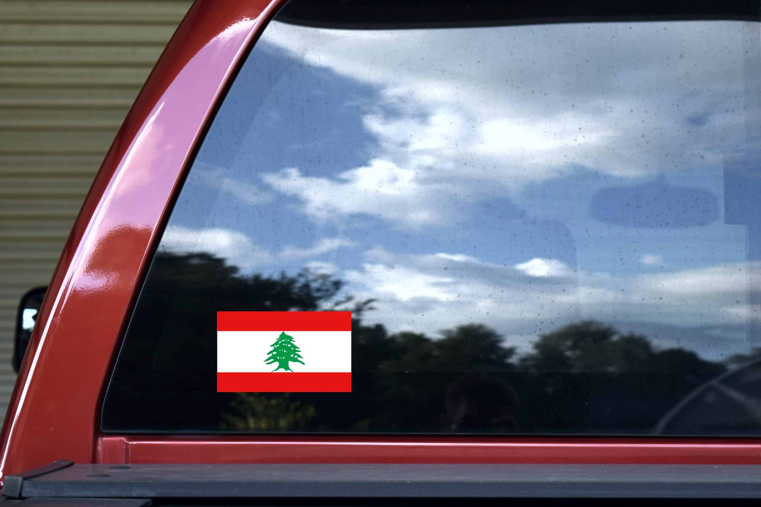 StickerTalk Lebanon Flag Sticker, 5 inches by 3 inches