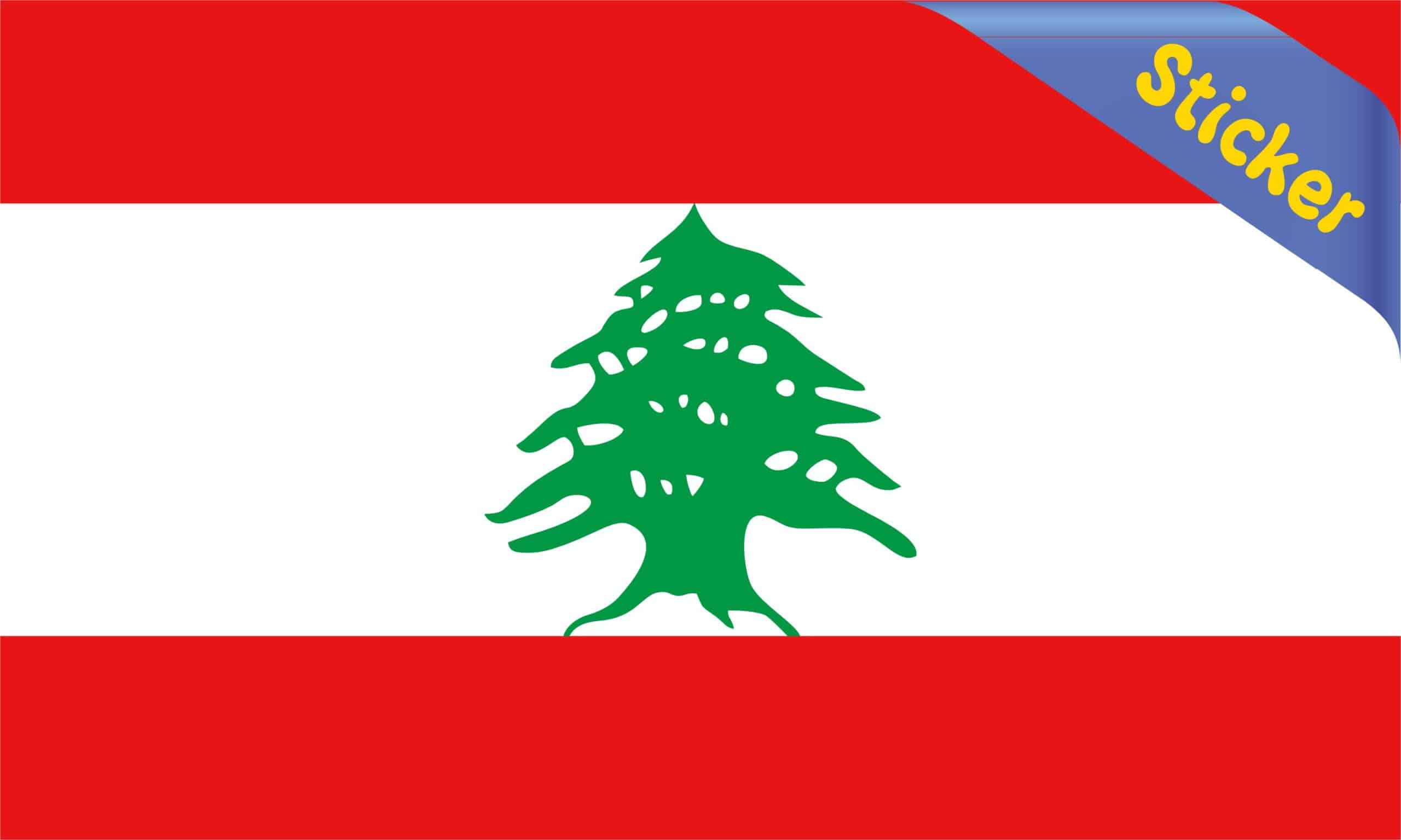 StickerTalk Lebanon Flag Sticker, 5 inches by 3 inches