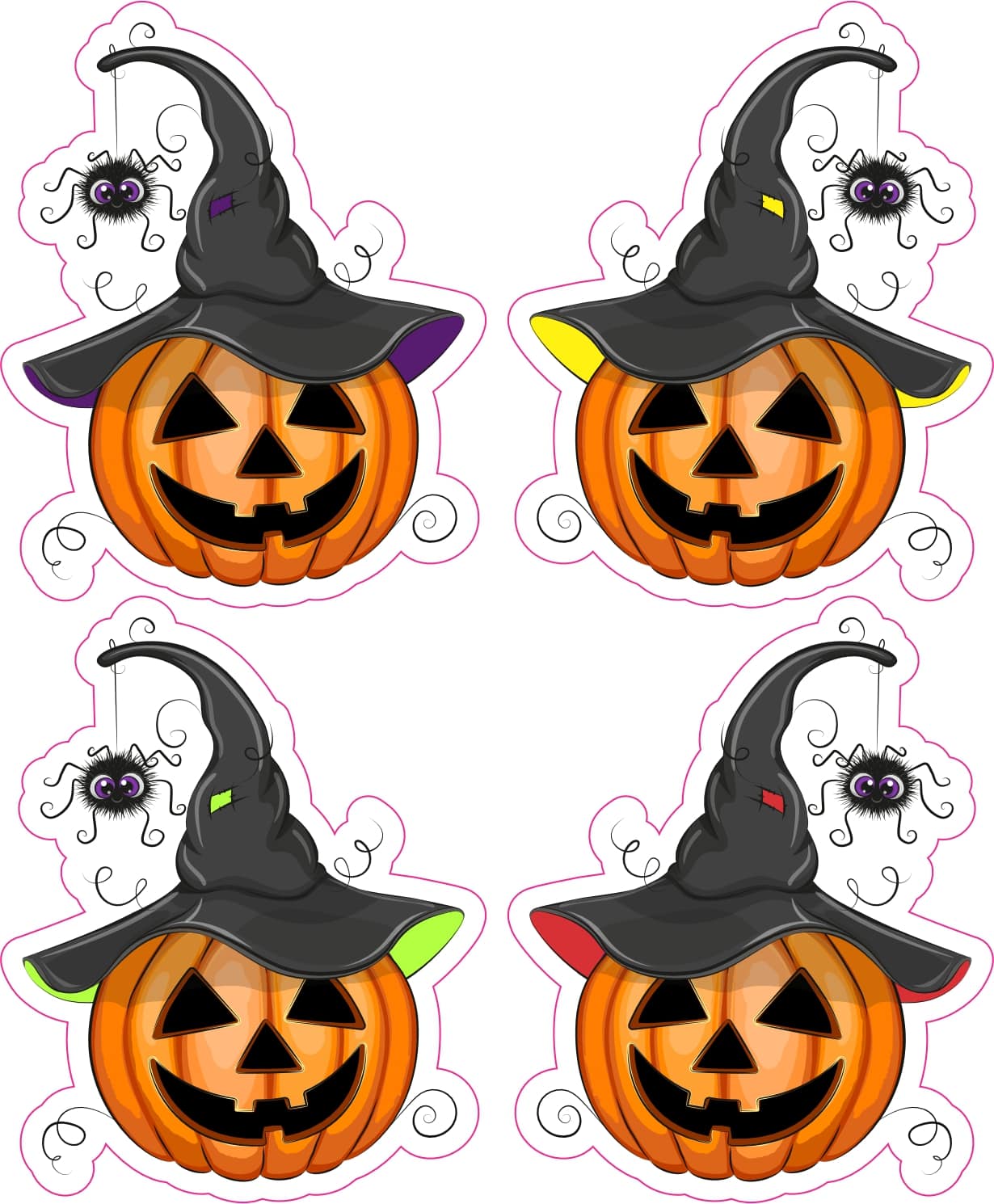 StickerTalk Halloween Pumpkin Witch Hat Stickers, 2.5 Inches by 2 Inches