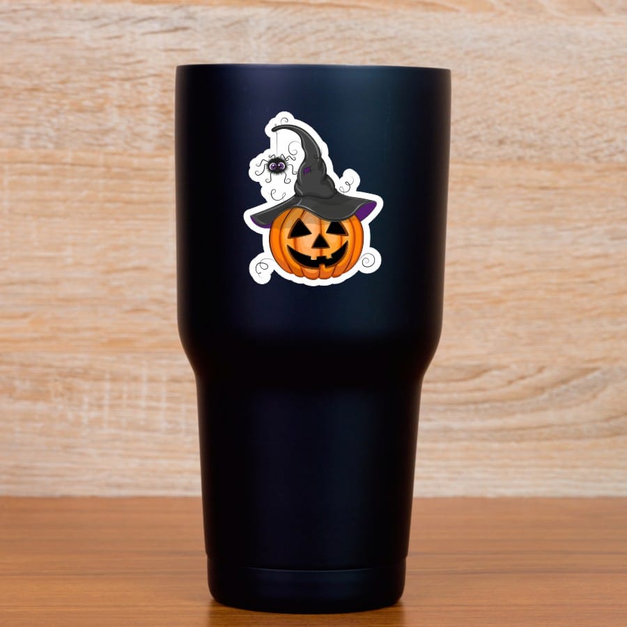 StickerTalk Halloween Pumpkin Witch Hat Stickers, 2.5 Inches by 2 Inches