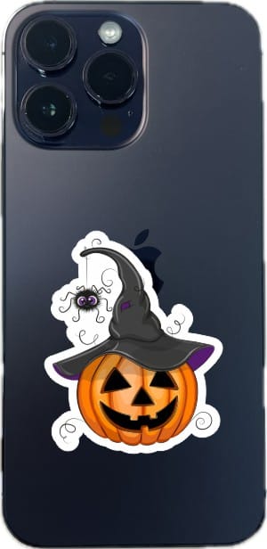 StickerTalk Halloween Pumpkin Witch Hat Stickers, 2.5 Inches by 2 Inches