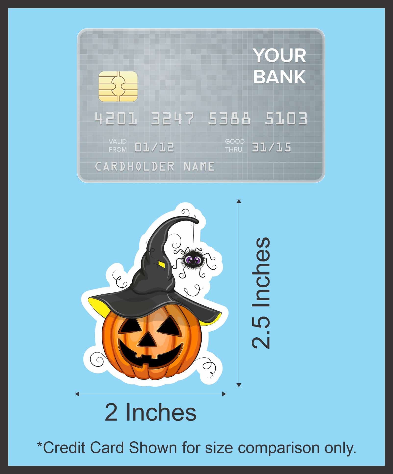 StickerTalk Halloween Pumpkin Witch Hat Stickers, 2.5 Inches by 2 Inches