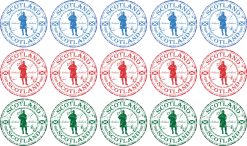 StickerTalk Scotland Bagpiper Stickers, 1 inch by 1 inch, set of 15