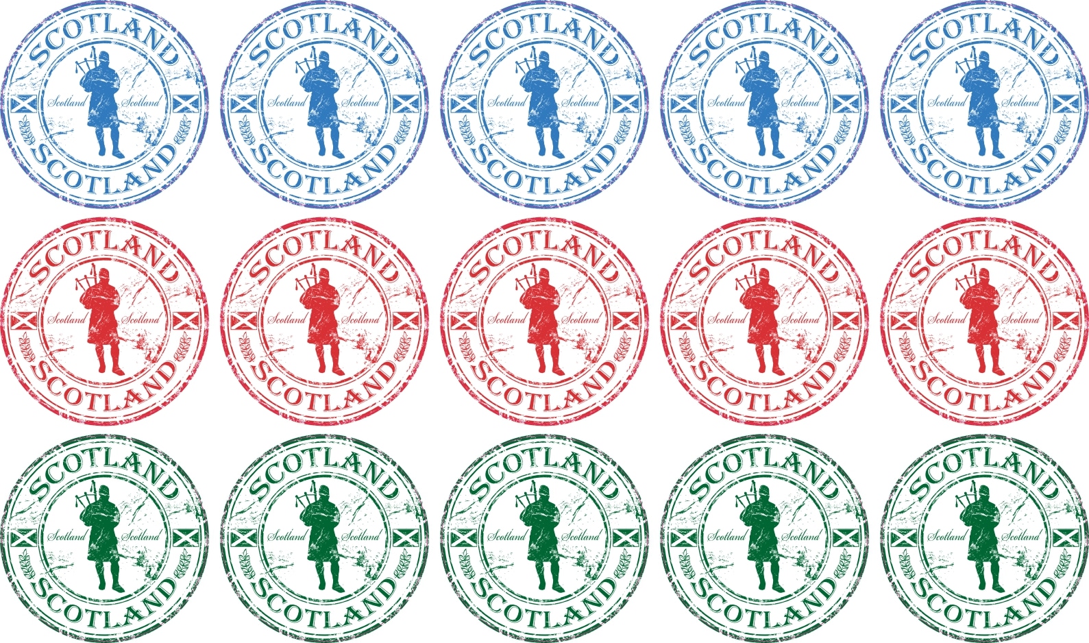 StickerTalk Scotland Bagpiper Stickers, 1 inch by 1 inch, set of 15