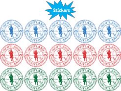 StickerTalk Scotland Bagpiper Stickers, 1 inch by 1 inch, set of 15