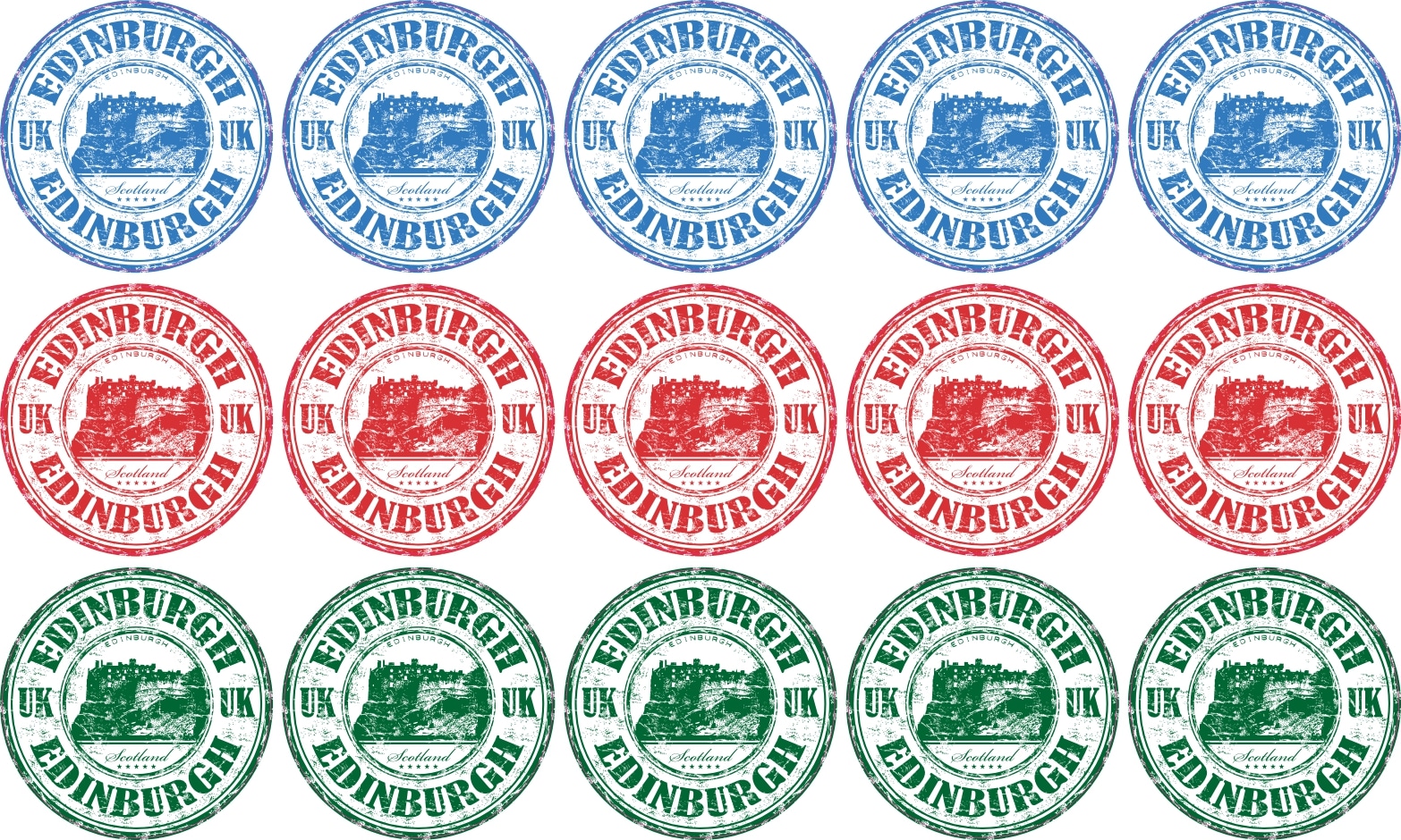 StickerTalk Edinburgh Scotland Stamps Stickers, 1x1in
