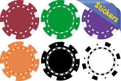 StickerTalk Casino Poker Chips Stickers, 1.5 inches by 1.5 inches