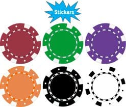 StickerTalk Casino Poker Chips Stickers, 1.5 inches by 1.5 inches