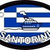 StickerTalk Santorini Greece Cruise Ship Sticker, 4 inches by 2.5 inches