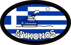 StickerTalk Mykonos Greece Oval Sticker, 4 inches by 2.5 inches