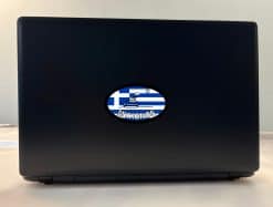 StickerTalk Mykonos Greece Oval Sticker, 4 inches by 2.5 inches