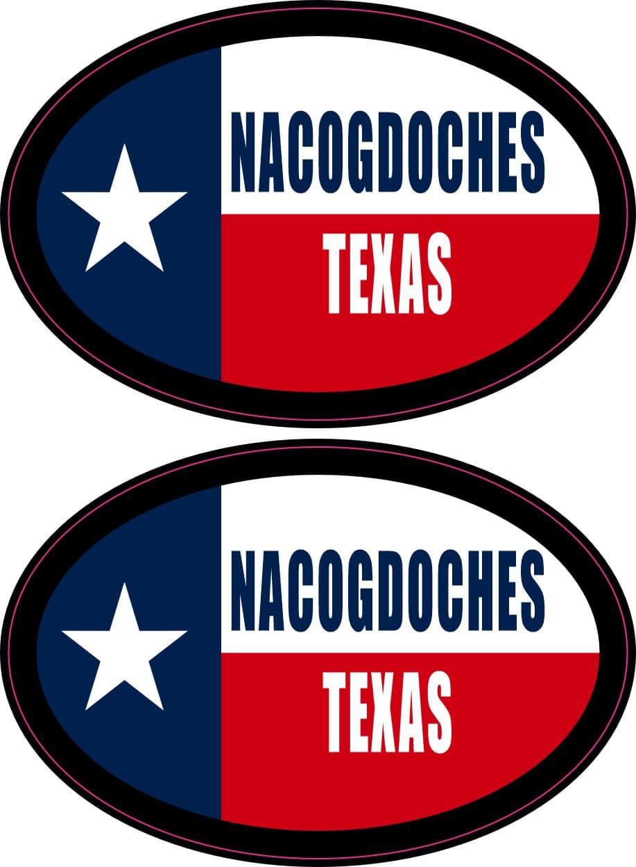 StickerTalk Nacogdoches Texas Sticker, 3 inches by 2 inches