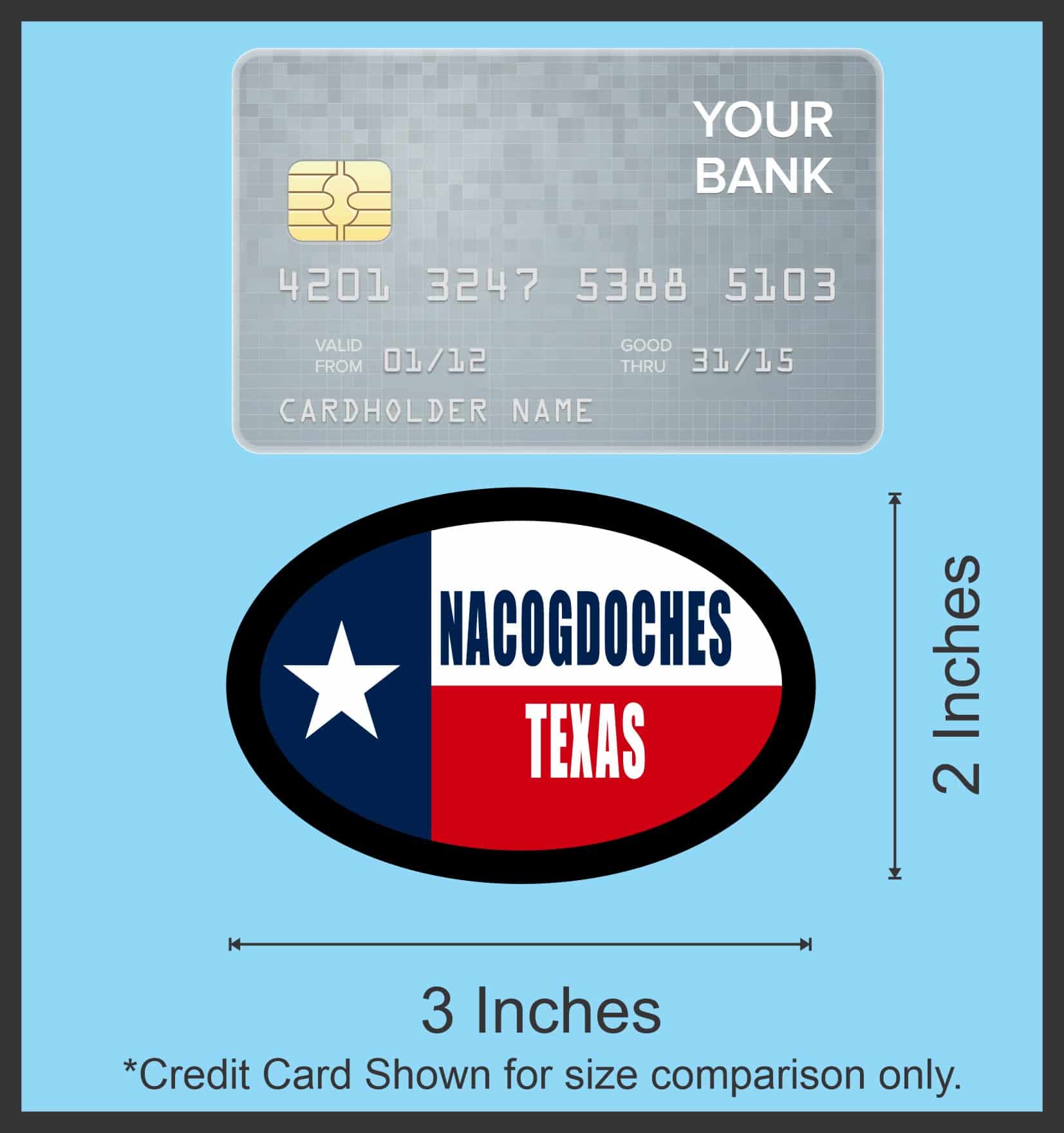 StickerTalk Nacogdoches Texas Sticker, 3 inches by 2 inches