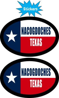 StickerTalk Nacogdoches Texas Sticker, 3 inches by 2 inches